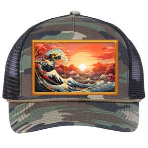 The Great Golden Ratio Wave Retro Rope Trucker Hat Cap