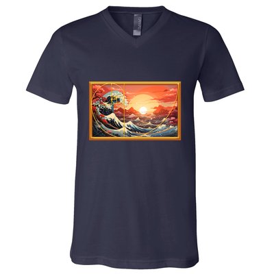 The Great Golden Ratio Wave V-Neck T-Shirt