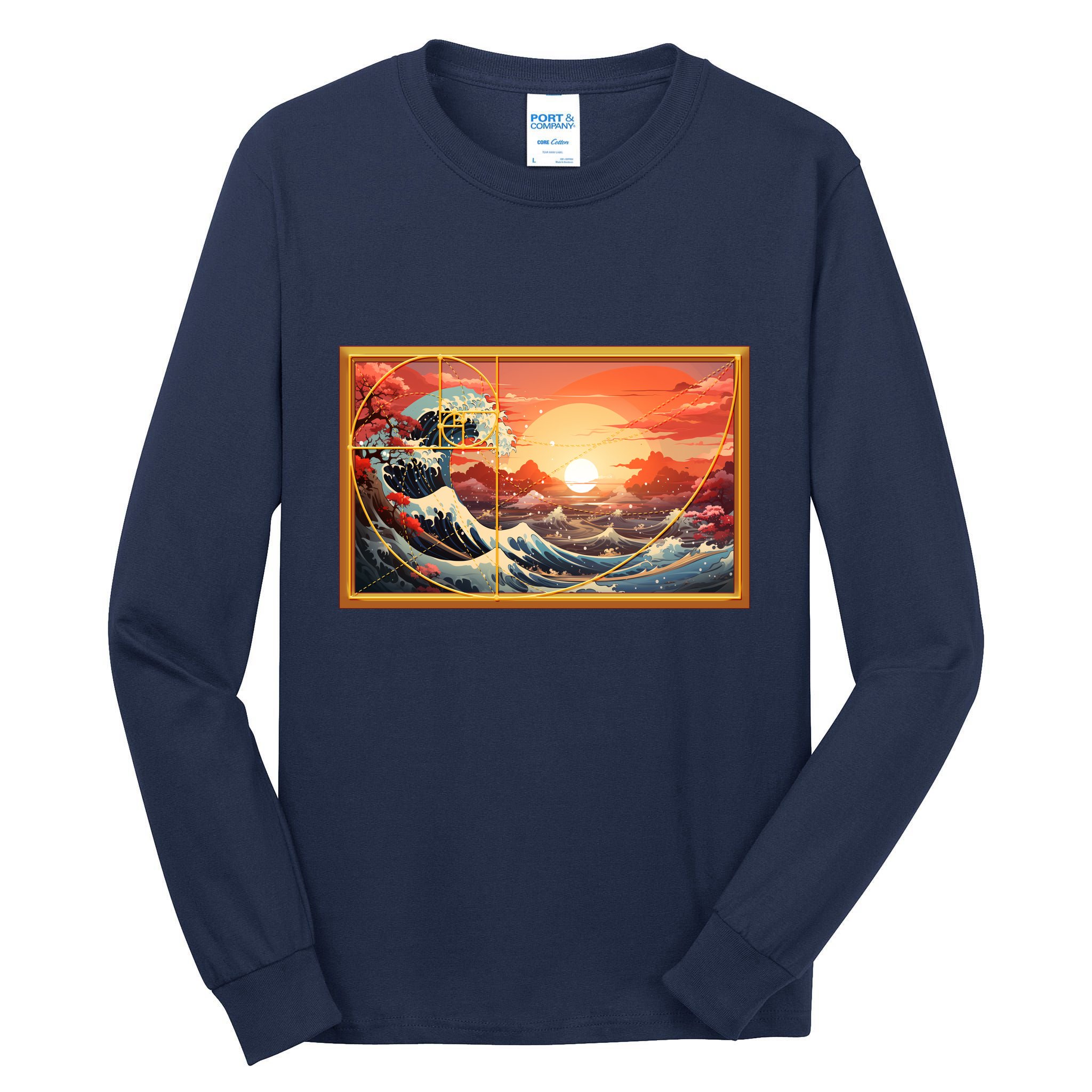 The Great Golden Ratio Wave Tall Long Sleeve T-Shirt