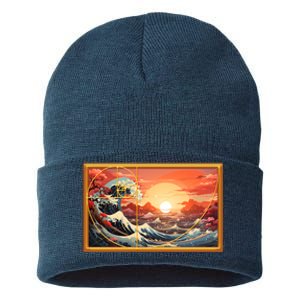 The Great Golden Ratio Wave Sustainable Knit Beanie