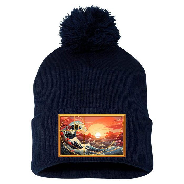 The Great Golden Ratio Wave Pom Pom 12in Knit Beanie