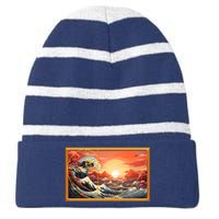 The Great Golden Ratio Wave Striped Beanie with Solid Band