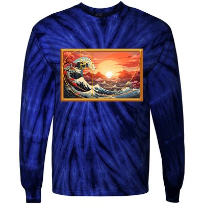 The Great Golden Ratio Wave Tie-Dye Long Sleeve Shirt