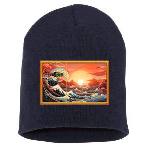 The Great Golden Ratio Wave Short Acrylic Beanie