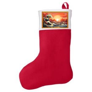 The Great Golden Ratio Wave Felt Holiday Christmas Stocking