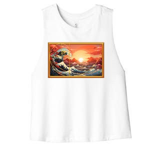 The Great Golden Ratio Wave Women's Racerback Cropped Tank