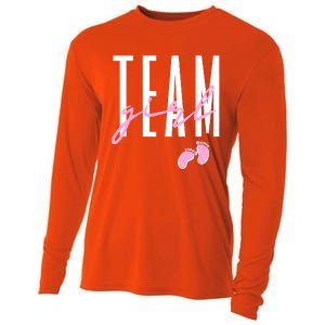 Team Girl Gender Reveal Baby Shower Pink Or Blue Cooling Performance Long Sleeve Crew