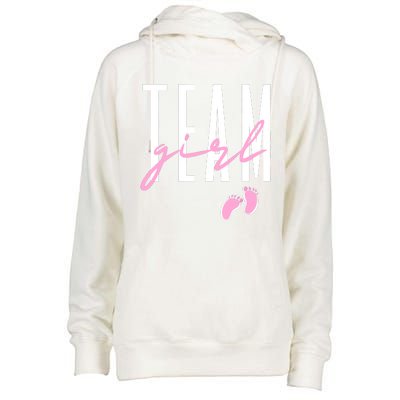 Team Girl Gender Reveal Baby Shower Pink Or Blue Womens Funnel Neck Pullover Hood