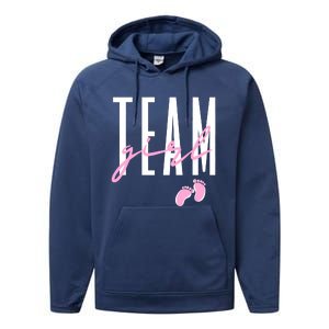 Team Girl Gender Reveal Baby Shower Pink Or Blue Performance Fleece Hoodie