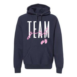 Team Girl Gender Reveal Baby Shower Pink Or Blue Premium Hoodie