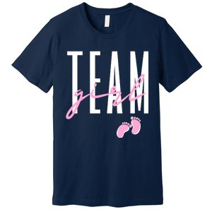 Team Girl Gender Reveal Baby Shower Pink Or Blue Premium T-Shirt