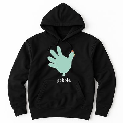 Turkey Glove Gobble Thanksgiving Thankful Nurse Hoodie