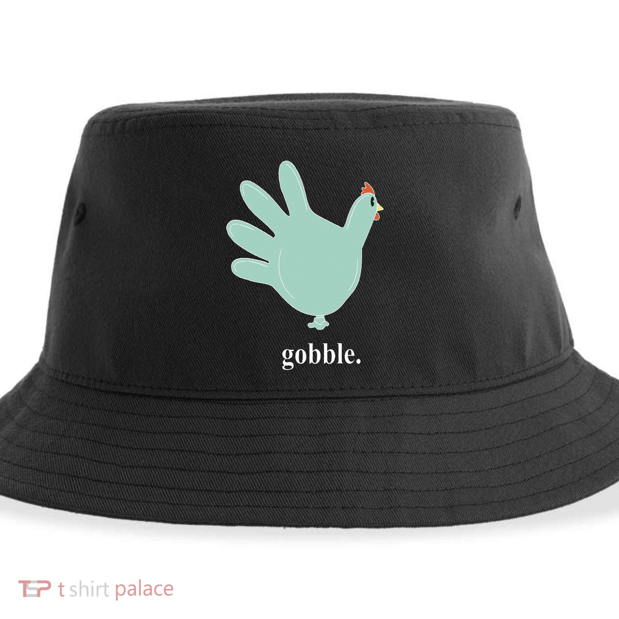 Turkey Glove Gobble Thanksgiving Thankful Nurse Sustainable Bucket Hat