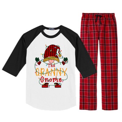 The Granny Gnome Buffalo Plaid Christmas Family Xmas Pajamas Gift Raglan Sleeve Pajama Set