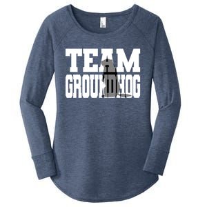 Team Groundhog Gift Fun Matching Groundhog Day Design Gift Women's Perfect Tri Tunic Long Sleeve Shirt