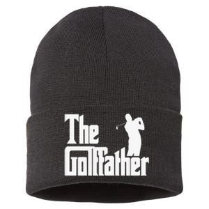 The Golffather Golf Father Funny Golfing Fathers Day Sustainable Knit Beanie