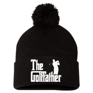 The Golffather Golf Father Funny Golfing Fathers Day Pom Pom 12in Knit Beanie