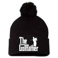 The Golffather Golf Father Funny Golfing Fathers Day Pom Pom 12in Knit Beanie