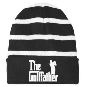 The Golffather Golf Father Funny Golfing Fathers Day Striped Beanie with Solid Band