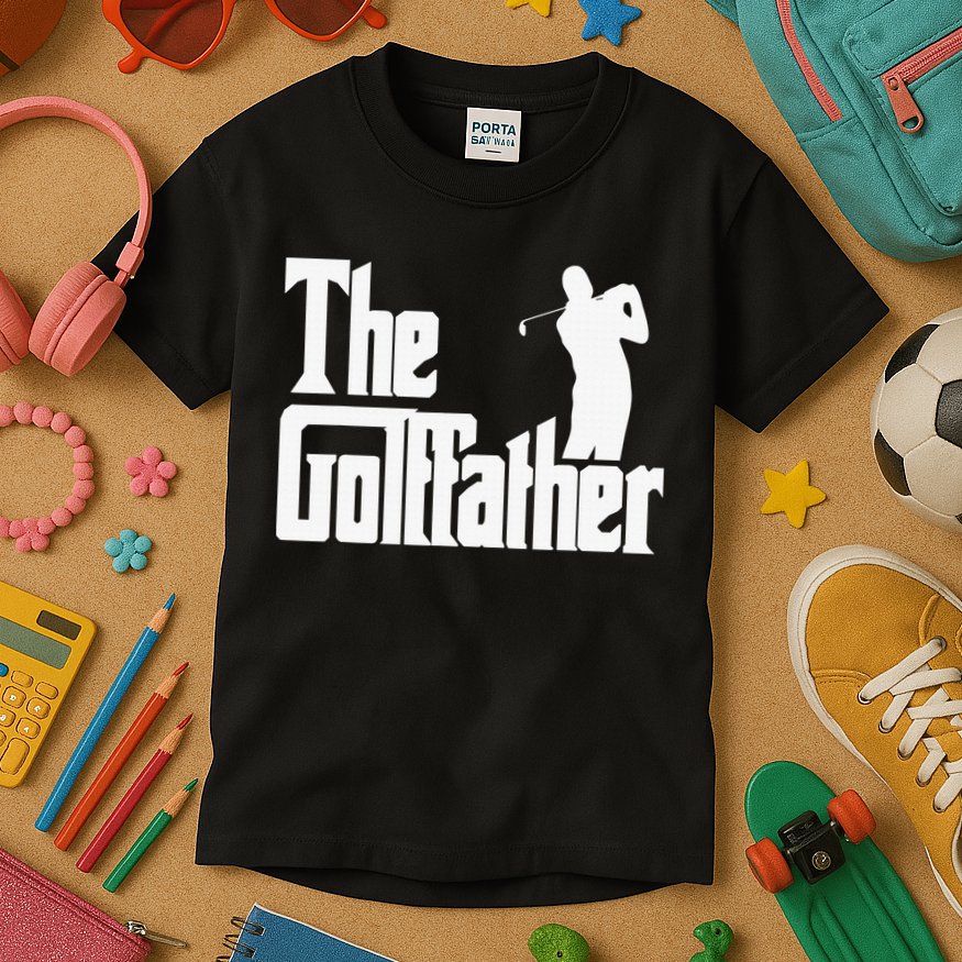 The Golffather Golf Father Funny Golfing Fathers Day Kids T-Shirt