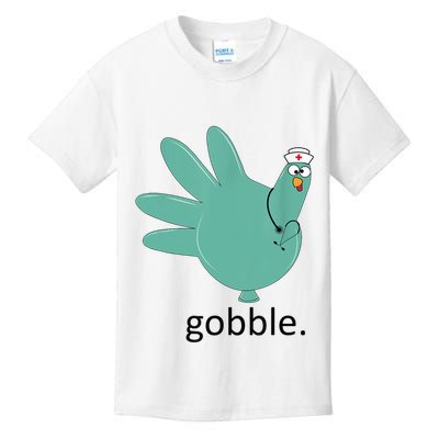 Turkey Gobble Glove Thanksgivin Nurse Medical Thankful Nurse Kids T-Shirt