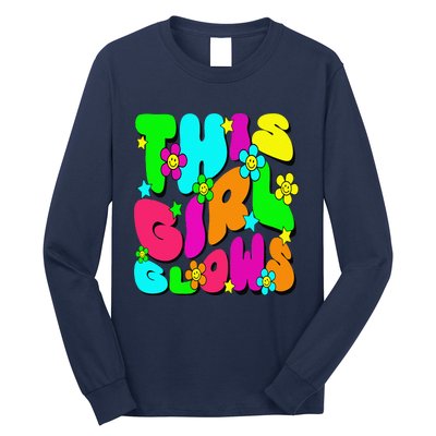 This Girl Glows Tie Dye Bright Colors 80S And 90S Long Sleeve Shirt