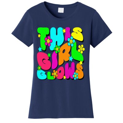 This Girl Glows Tie Dye Bright Colors 80S And 90S Women's T-Shirt