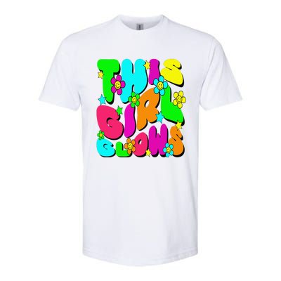 This Girl Glows Tie Dye Bright Colors 80S And 90S Softstyle® CVC T-Shirt