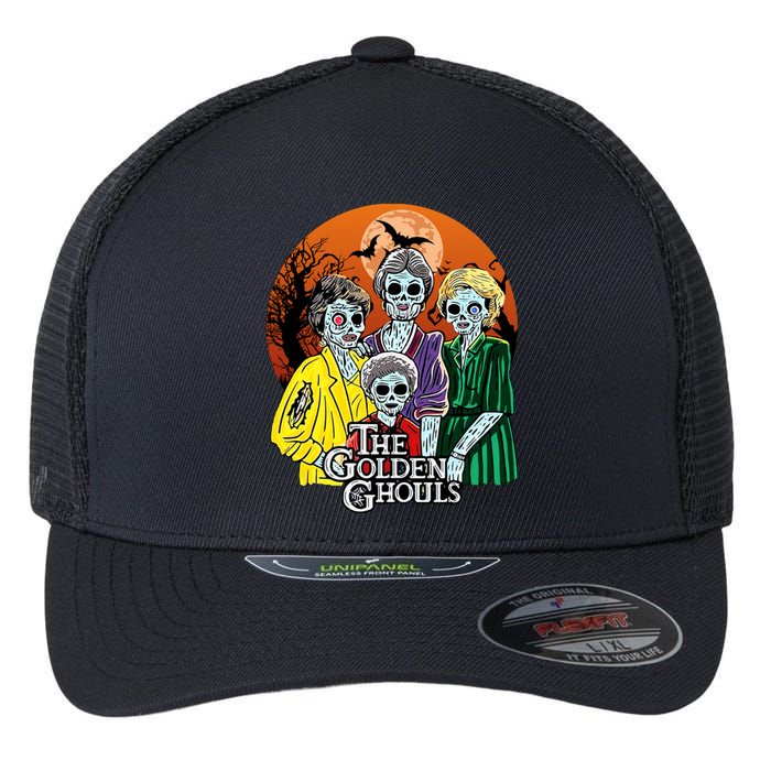 The Golden Ghouls Halloween Zombie Funny Halloween Flexfit Unipanel Trucker Cap