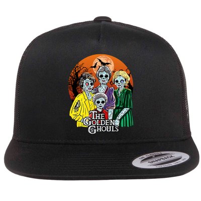 The Golden Ghouls Halloween Zombie Funny Halloween Flat Bill Trucker Hat