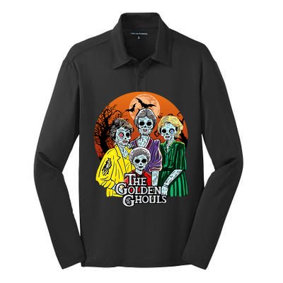 The Golden Ghouls Halloween Zombie Funny Halloween Silk Touch Performance Long Sleeve Polo