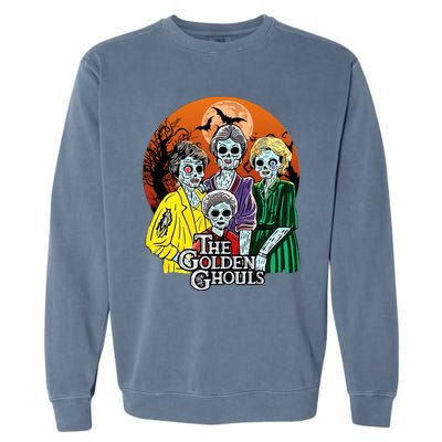 The Golden Ghouls Halloween Zombie Funny Halloween Garment-Dyed Sweatshirt