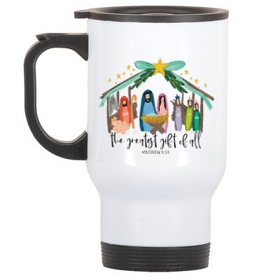 The Greatest Gift For All Christmas Nativity Jesus Christian Gift Stainless Steel Travel Mug