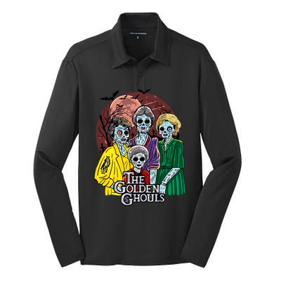 The Golden Ghouls Halloween Zombie Funny Halloween Silk Touch Performance Long Sleeve Polo