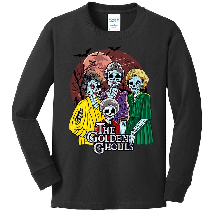 The Golden Ghouls Halloween Zombie Funny Halloween Kids Long Sleeve Shirt