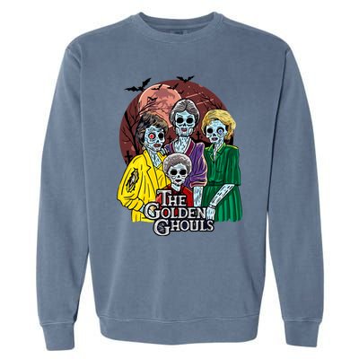 The Golden Ghouls Halloween Zombie Funny Halloween Garment-Dyed Sweatshirt