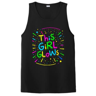 This Girl Glows Tie Dye Bright Colors 80S And 90S PosiCharge Competitor Tank