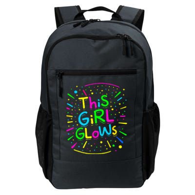 This Girl Glows Tie Dye Bright Colors 80S And 90S Daily Commute Backpack