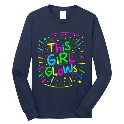 This Girl Glows Tie Dye Bright Colors 80S And 90S Long Sleeve Shirt