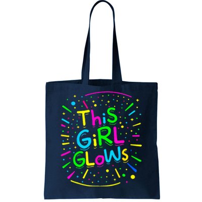 This Girl Glows Tie Dye Bright Colors 80S And 90S Tote Bag