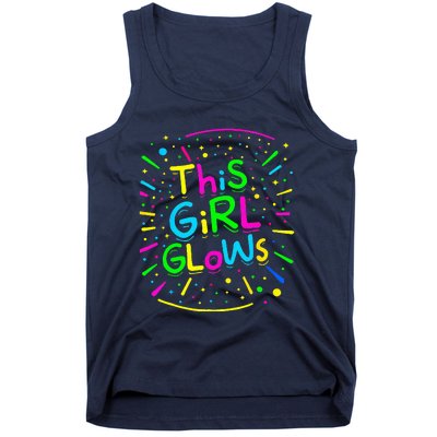 This Girl Glows Tie Dye Bright Colors 80S And 90S Tank Top