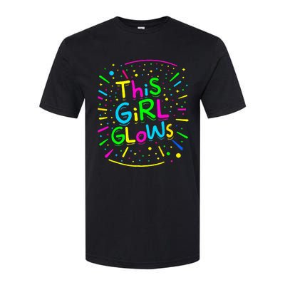 This Girl Glows Tie Dye Bright Colors 80S And 90S Softstyle® CVC T-Shirt