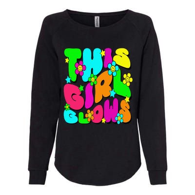 This Girl Glows Tie Dye Bright Colors 80S And 90S Womens California Wash Sweatshirt