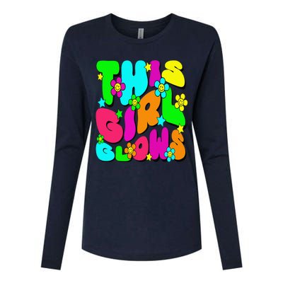 This Girl Glows Tie Dye Bright Colors 80S And 90S Womens Cotton Relaxed Long Sleeve T-Shirt