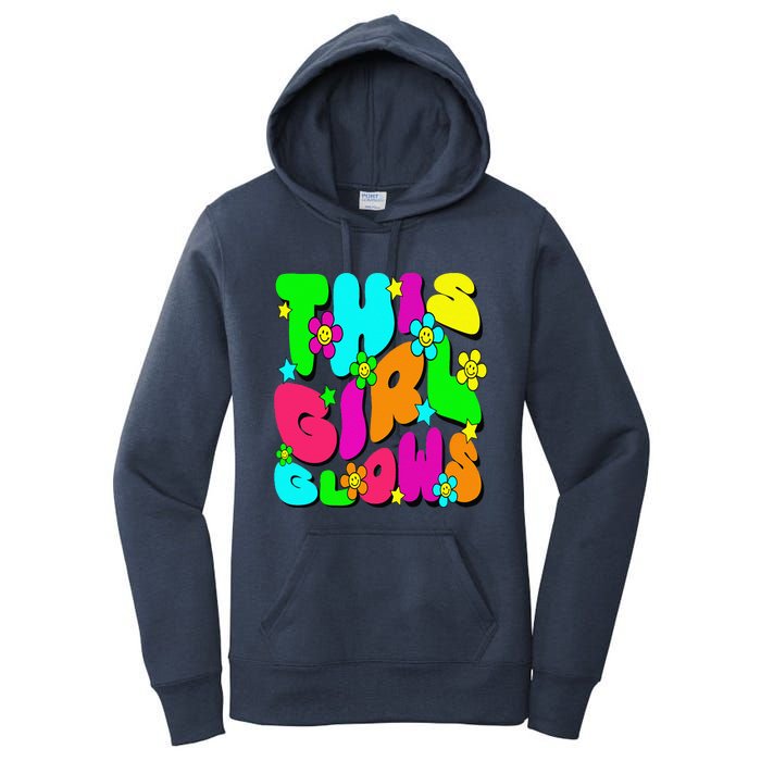 This Girl Glows Tie Dye Bright Colors 80S And 90S Women's Pullover Hoodie