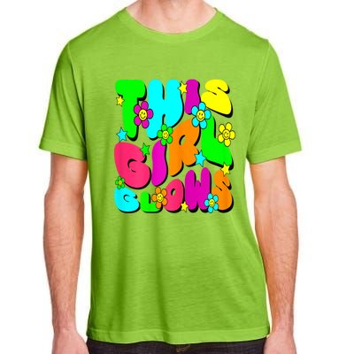 This Girl Glows For Tie Dye Bright Colors 80s And 90s Adult ChromaSoft Performance T-Shirt