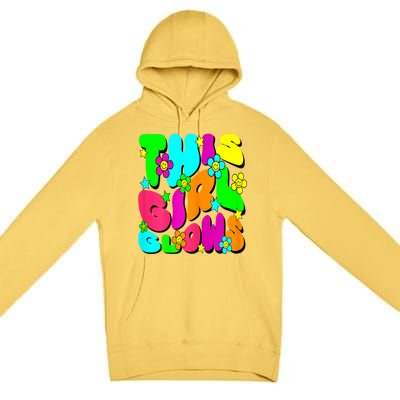 This Girl Glows For Tie Dye Bright Colors 80s And 90s Premium Pullover Hoodie