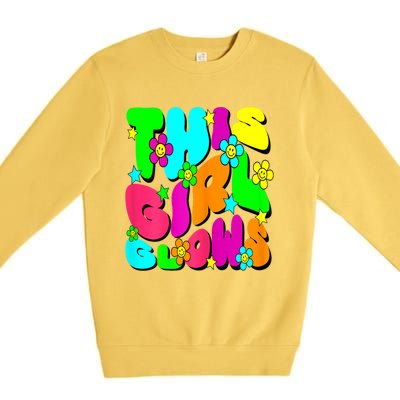 This Girl Glows For Tie Dye Bright Colors 80s And 90s Premium Crewneck Sweatshirt