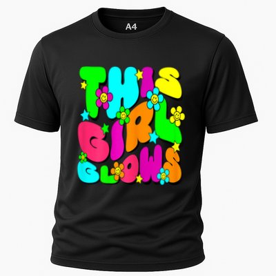This Girl Glows For Tie Dye Bright Colors 80s And 90s Performance Shirt