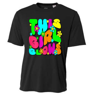 This Girl Glows For Tie Dye Bright Colors 80s And 90s Cooling Performance Crew T-Shirt